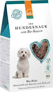 Hunde Bio-Keks Amaranth mit Karotte und Kokosöl 150g Packung